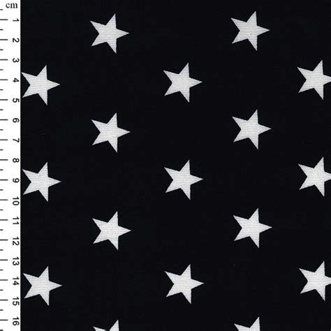 Cotton Fabric White Star on Black Craft Fabric Material - Etsy