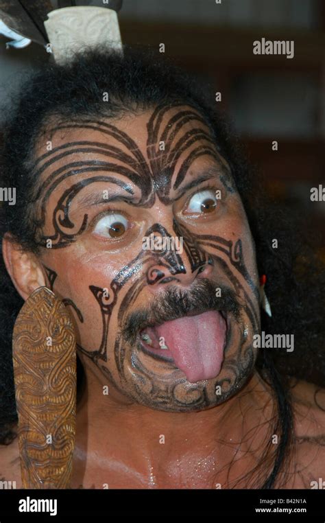 Maori at Haka Ceremony South Pacific Ocean New Zealand Stock Photo - Alamy