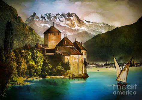 Chillon Castle Painting by Andrzej Szczerski - Fine Art America