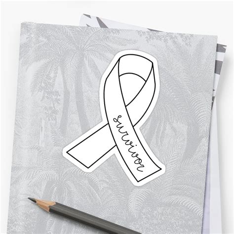 "Lung Cancer Survivor Ribbon" Sticker by createdbyjp | Redbubble