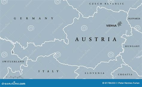 Austria Map. Political Map Of Austria. Italy Map With Neighboring ...