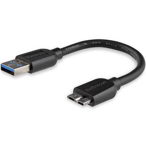 StarTech 15cm Black Slim Micro USB 3.0 Cable USB3AUB15CMS | shopping express online