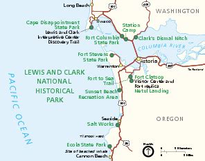 Lewis and Clark National Historic Trail Official Map - Washington - Oregon • mappery