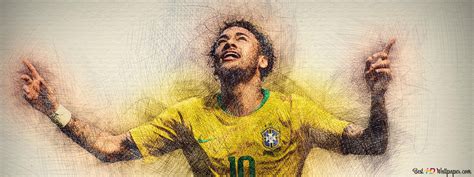 Neymar JR with Brazilian yellow green number 10 jersey 4K wallpaper ...