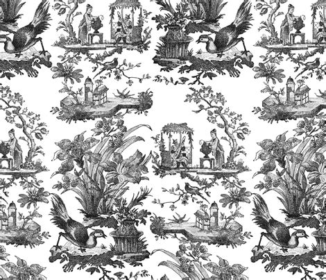 Chinoiserie Toile ~ Black and White fabric - peacoquettedesigns ...