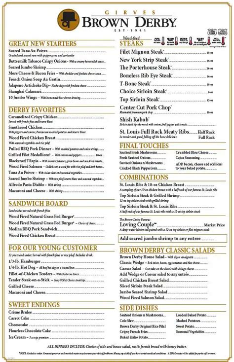 Girves Brown Derby Menu, Menu for Girves Brown Derby, Mentor, Cleveland - Urbanspoon/Zomato