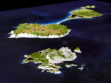 3-D Perspective View, Miquelon and Saint Pierre Islands | NASA Jet ...