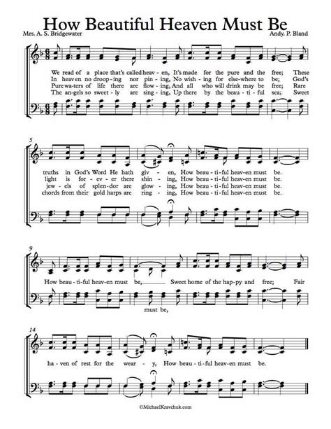 Free Choir Sheet Music – How Beautiful Heaven Must Be – Michael Kravchuk