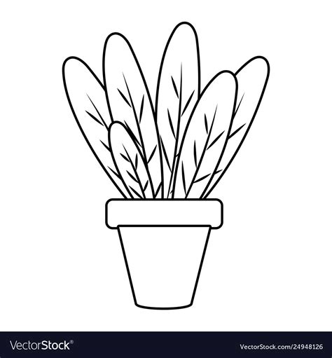 Plant pot icon black and white Royalty Free Vector Image