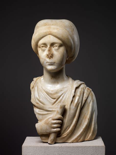 Marble Portrait Bust of a Woman with a Scroll | Byzantine | The ...