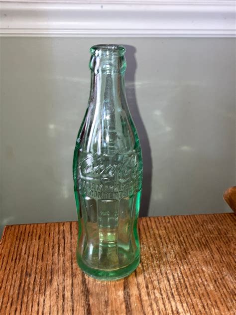 Vintage Green Glass Coca Cola Bottle; Antique Coke Bottle, Marked ...