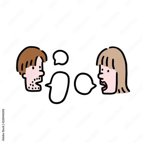 Hand drawn vector illustration of people talking in cartoon style. Men ...