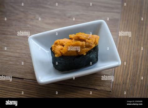 sea urchin eggs sushi Stock Photo - Alamy