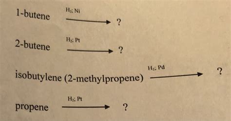 Solved H2; Ni 1-butene + ? 2-butene ? isobutylene | Chegg.com