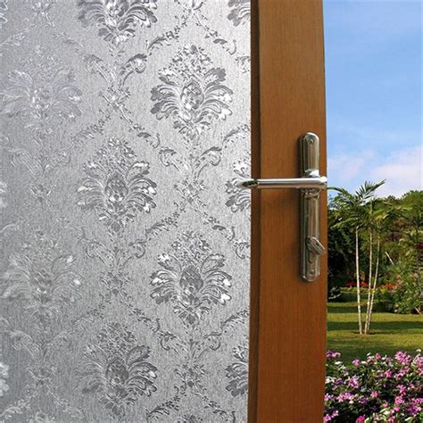 45*200cm Opaque Privacy Decorative Glass Window Film Home Decor Static Self adhesive Window ...