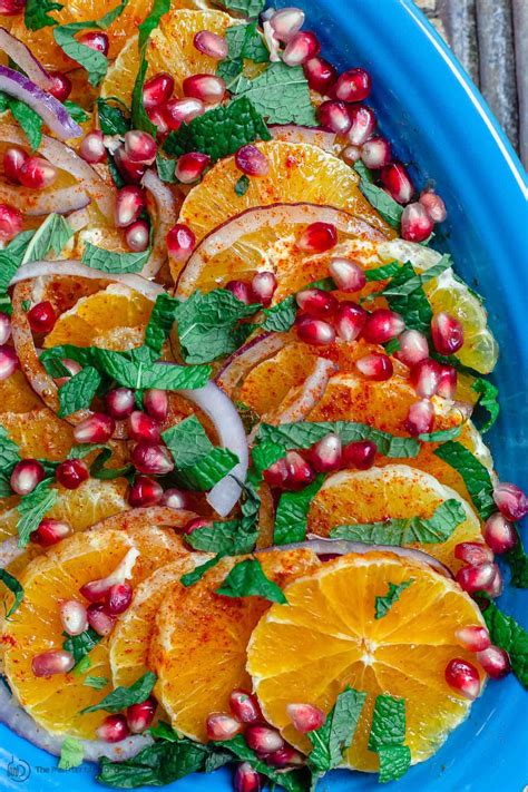 Simple Mediterranean Orange Salad with Pomegrantes and Mint