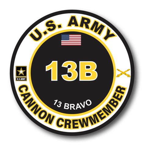 US Army 13B Cannon Crewmember MOS Decal