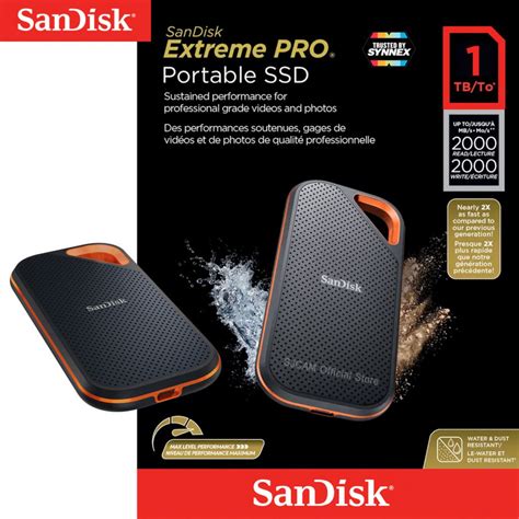 SanDisk Extreme PRO 1TB Portable SSD - Read/Write Speeds up to 2000MB/s, USB 3.2 Gen 2x2, - SSD ...