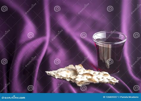 Christian Communion on a Purple Background Stock Image - Image of life, grape: 126835557