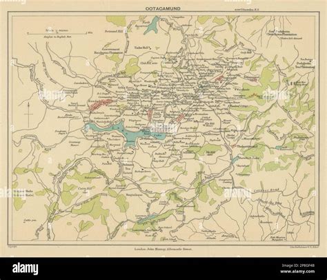 BRITISH INDIA. Ootacamund (Udhagamandalam Udhagai Ooty) Hill Station. 1905 map Stock Photo - Alamy