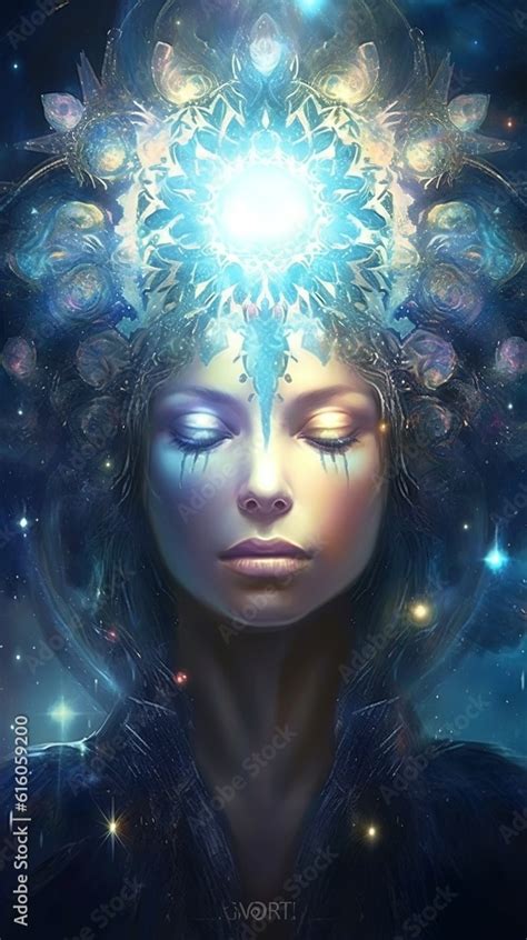 Female spiritual guide, young starseed woman, concept of love ...