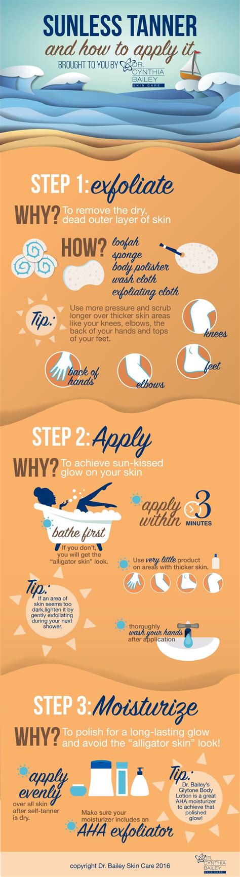 Sunless Tanner and How to Apply It (Infographic) | Sunless tanner ...