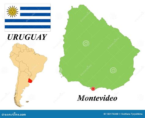 Flag Map Capital of Uruguay Stock Vector - Illustration of design ...