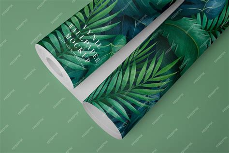 Premium PSD | Vinyl wallpaper with leaves pattern