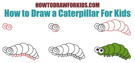 How to draw a Caterpillar for Kids in 2021 | Drawing for kids, Drawing lessons, Drawings