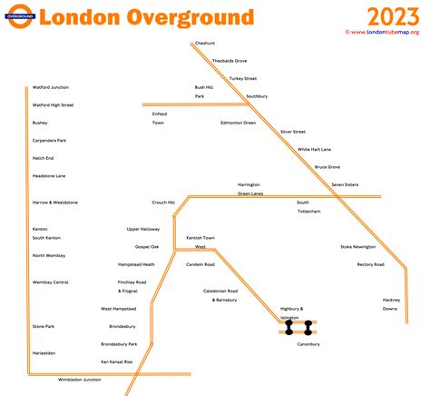 Map of the Overground Line (OG line). Updated 2023.