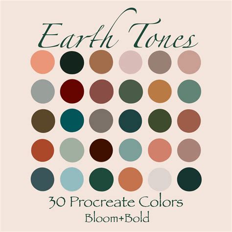 Earth Tones Procreate Color Swatches - Etsy | Earth colour palette, Earth tone color palette ...