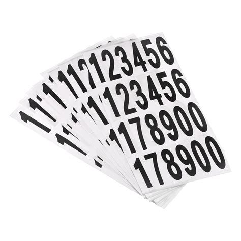 Uxcell Mailbox Numbers Sticker Label Number Self Adhesive PVC Vinyl Label Black 76x25mm for ...