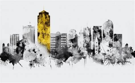 CUSTOM MURAL WALLPAPER ABSTRACT CITY – hanabellinidesign