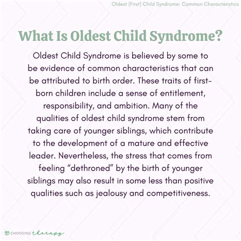 What Is Oldest Child Syndrome?