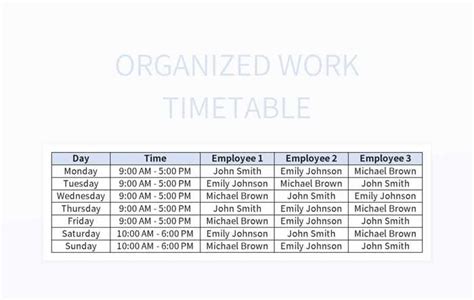 Mastering Efficient Time Management With An Organized Schedule Excel ...