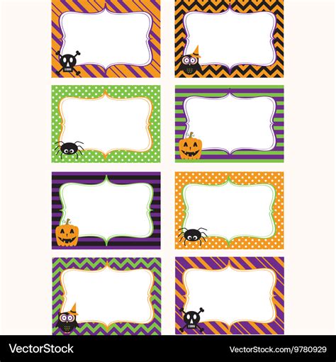 Halloween printable labels set Royalty Free Vector Image