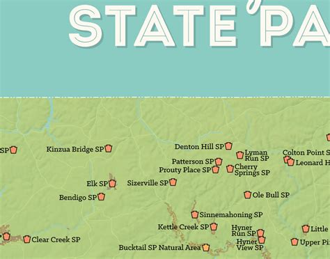 Pennsylvania State Parks Map 11x14 Print - Best Maps Ever