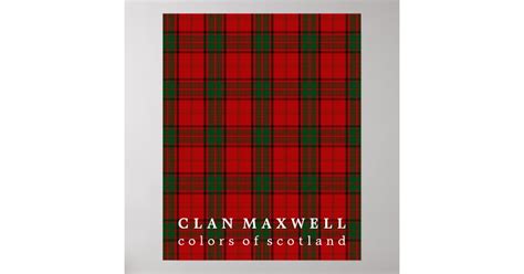 Clan Maxwell Colors of Scotland Tartan Poster | Zazzle