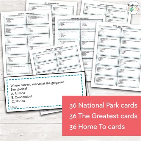 US States Printable Trivia Game: Play Based Geography And History - Learn in Color