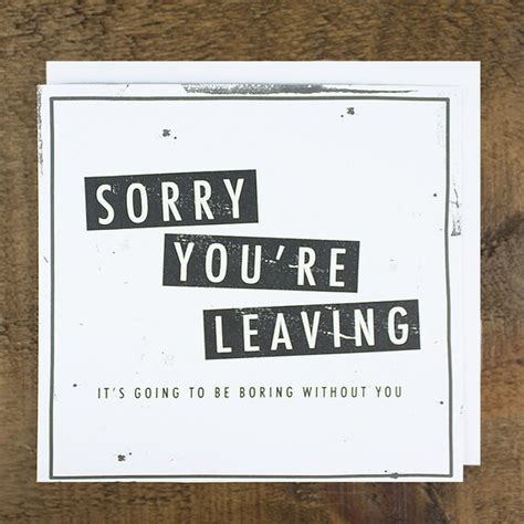 Funny Leaving Card Bon Voyage Card Promotion Card Boring