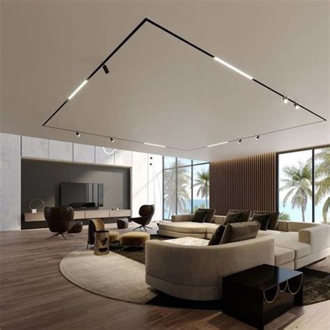 Living room track lights | Home lighting design, Lighting design interior, House interior design ...