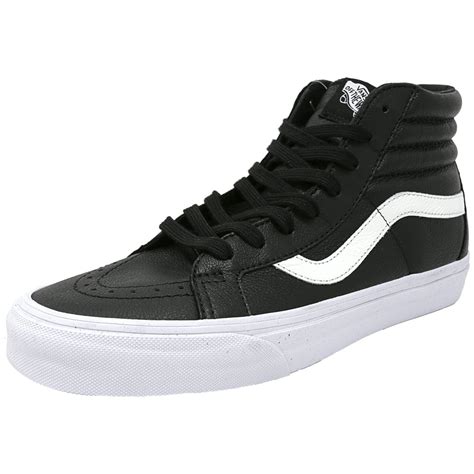 Vans Sk8-Hi Reissue Premium Leather Black High-Top Skateboarding Shoe - 9.5M / 8M - Walmart.com ...