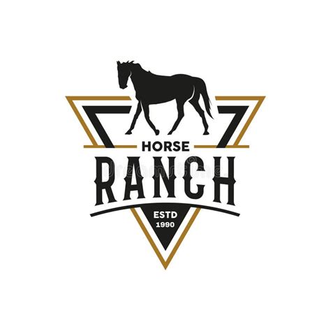 Retro Vintage Silhouette Horse Ranch Logo Design. Countryside Western ...