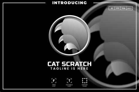 Cat Scratch Gradient Logo Template Graphic by masantocreative · Creative Fabrica