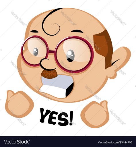 Funny human emoji with a yes sign on white Vector Image