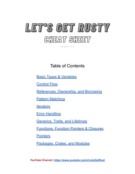 Rust Cheat Sheet