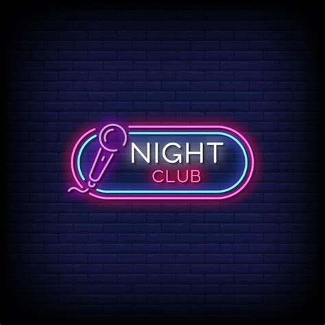 Premium Vector | Night club logo neon signs style text