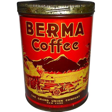 Berma Coffee Tin-Grand Union Great Graphics! | Coffee tin, Antique coffee grinder, Coffee