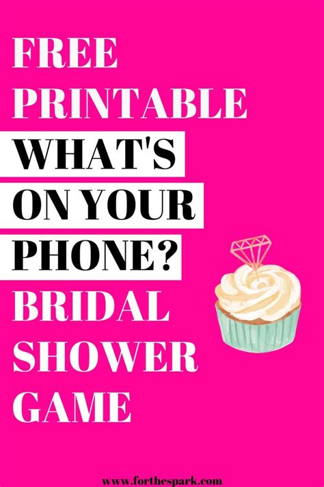 Whats On Your Phone Game Free Printable Bridal Shower Game | Phone ...