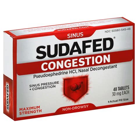 Sudafed Maximum Strength Nasal Decongestant 30 mg Tablets - Shop Sinus & Allergy at H-E-B